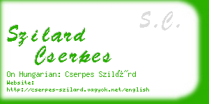 szilard cserpes business card